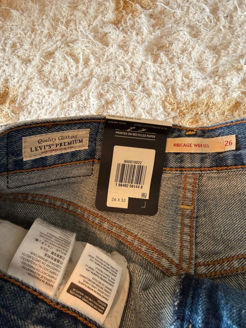 Free People Levi's Ribcage Wide-Leg Jeans 26 - Picture 8 of 13